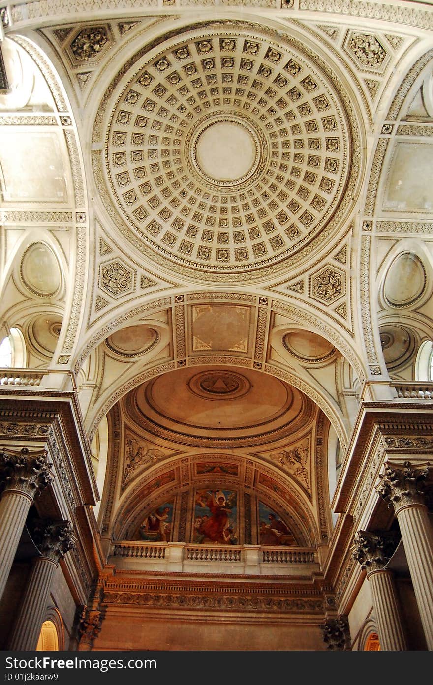 Ceiling in Pantheon in Paris, France.