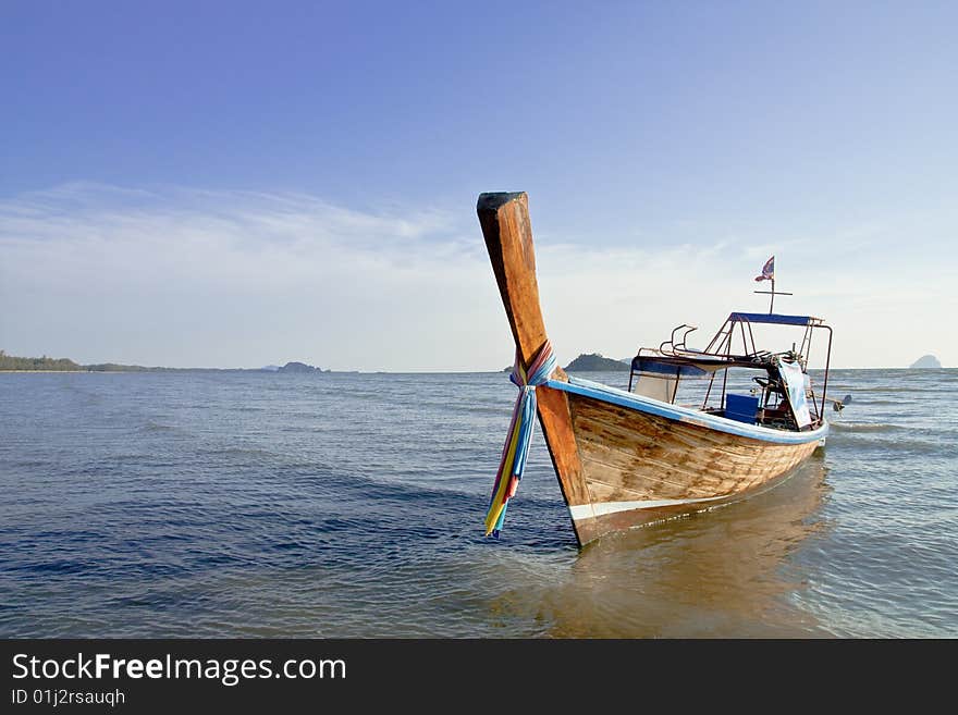 Boat at the beach in south of Thailand. Boat at the beach in south of Thailand.