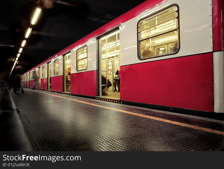 A station of italian underground. A station of italian underground