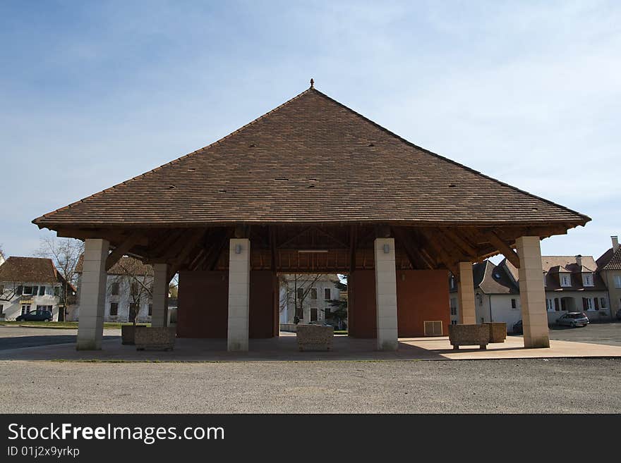 Rural market hall lacated in south of france