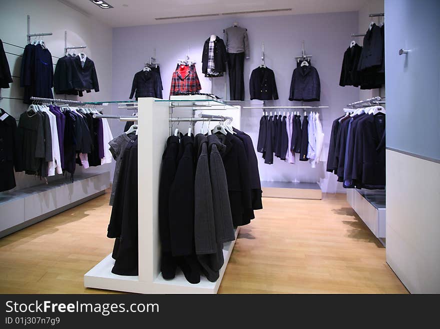 In clothing department, modern interior