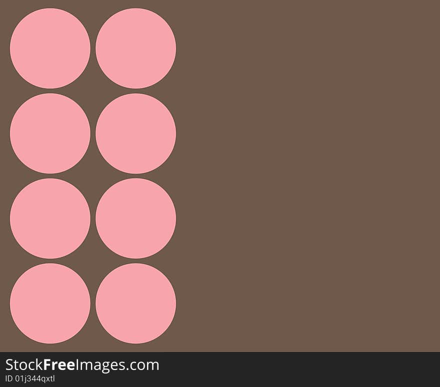 Retro brown and pink circles graphic design background. Retro brown and pink circles graphic design background