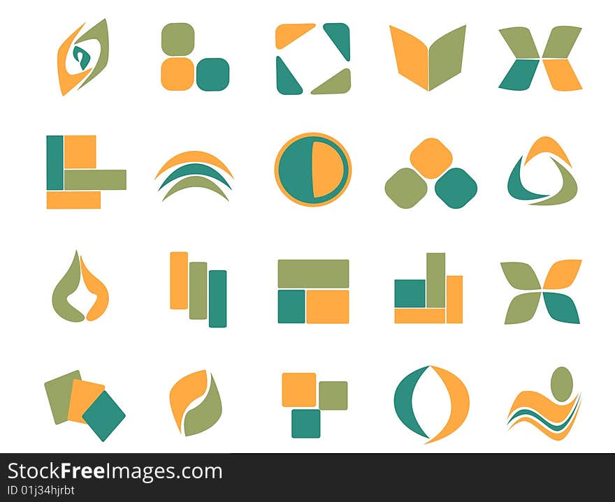 A collection of abstract design elements. A collection of abstract design elements