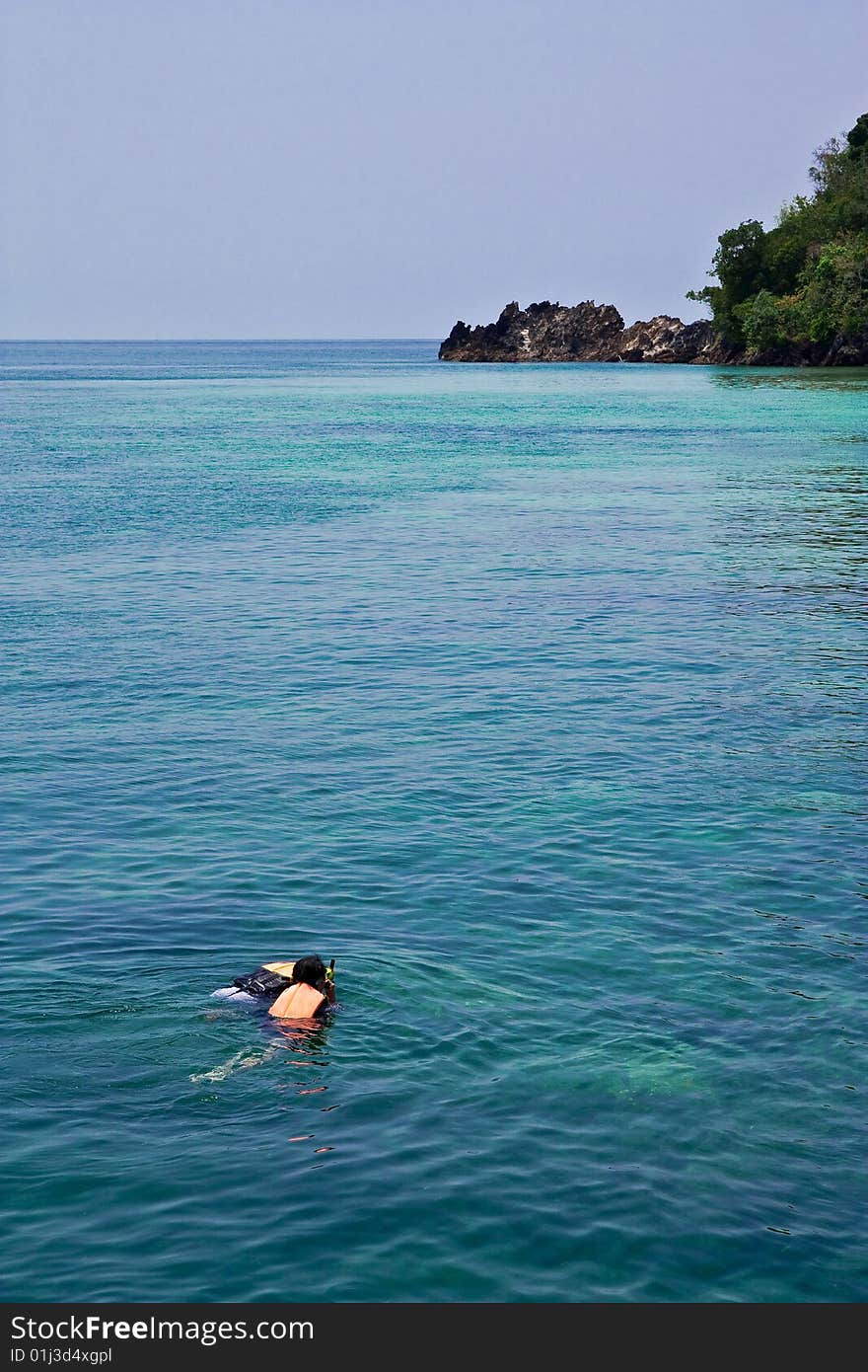 Scuba diving in Thai sea, south of Thailand