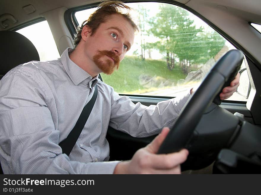 Businessman in the car