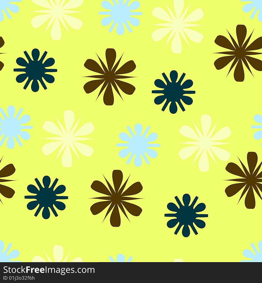 Colorful line art flowers seamless background pattern. Colorful line art flowers seamless background pattern