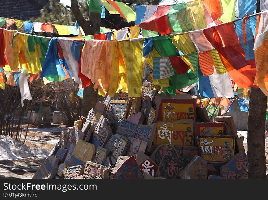 Prayer flag for world peace and love