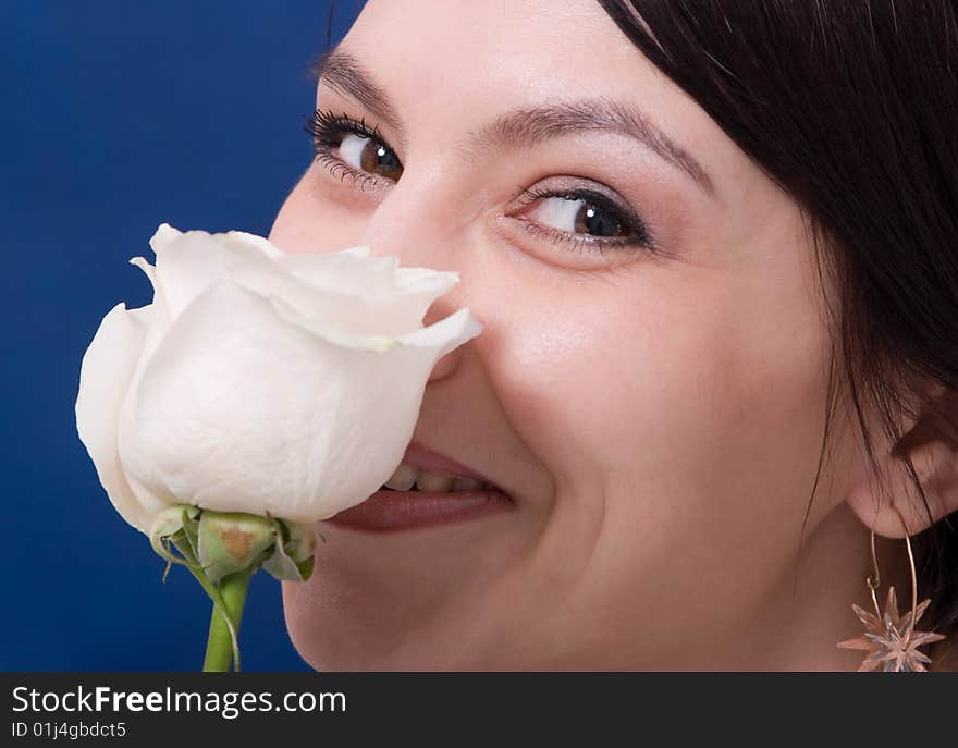 Art portrait of beautiful girl with rose. Art portrait of beautiful girl with rose