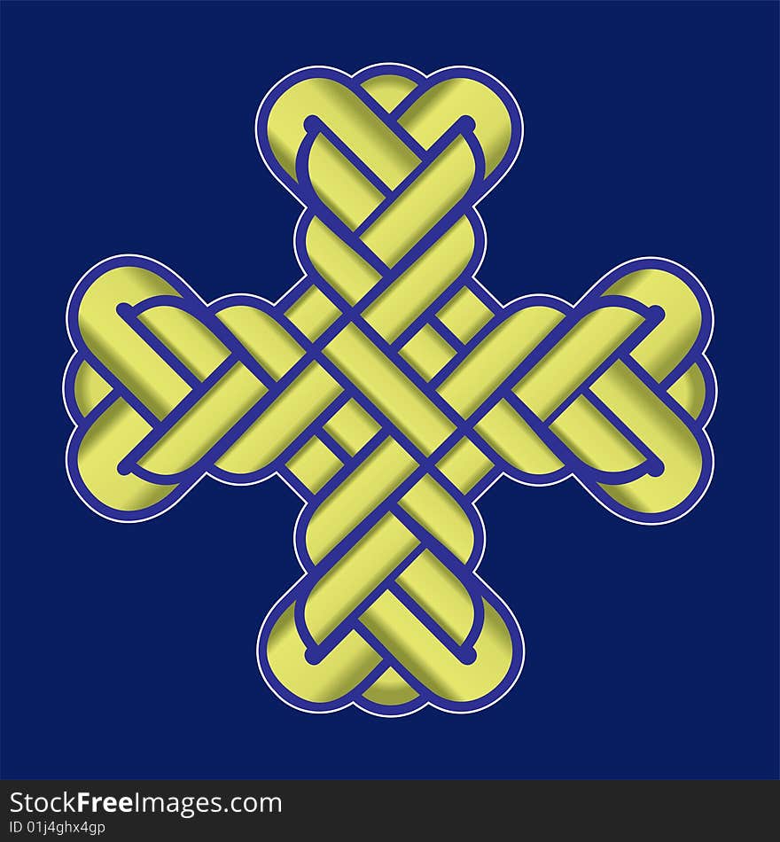 Vector image of twisted Christian Holy cross. Vector image of twisted Christian Holy cross