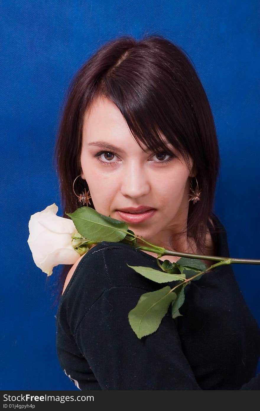 Art portrait of beautiful girl with rose. Art portrait of beautiful girl with rose