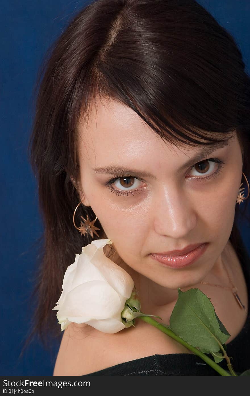 Art portrait of beautiful girl with rose. Art portrait of beautiful girl with rose