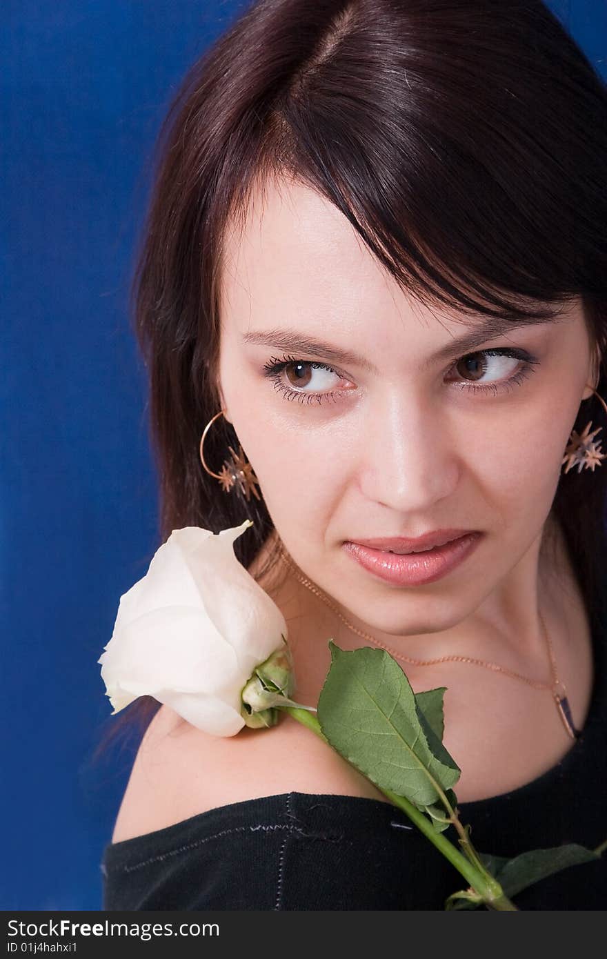 Art portrait of beautiful girl with rose. Art portrait of beautiful girl with rose