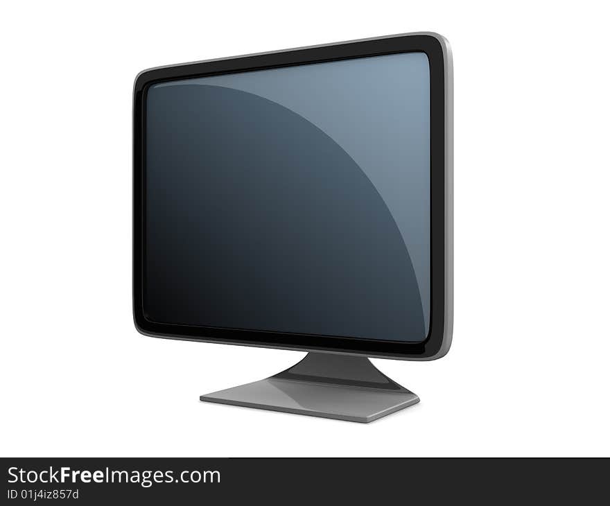 LCD monitor on white background