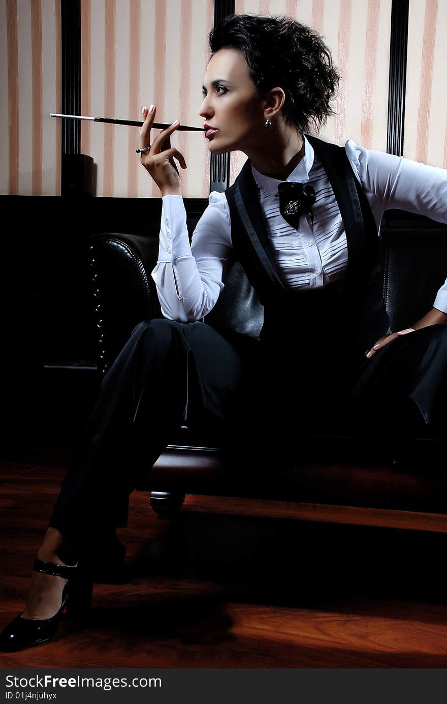 Businesswoman Smoking