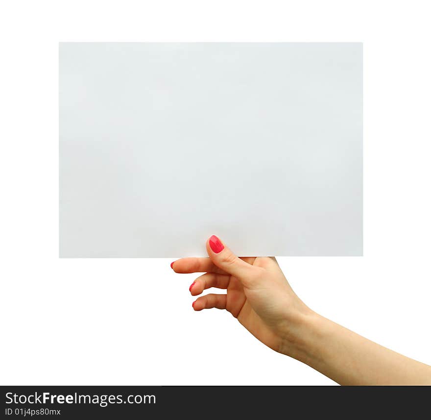 A card blank in a hand