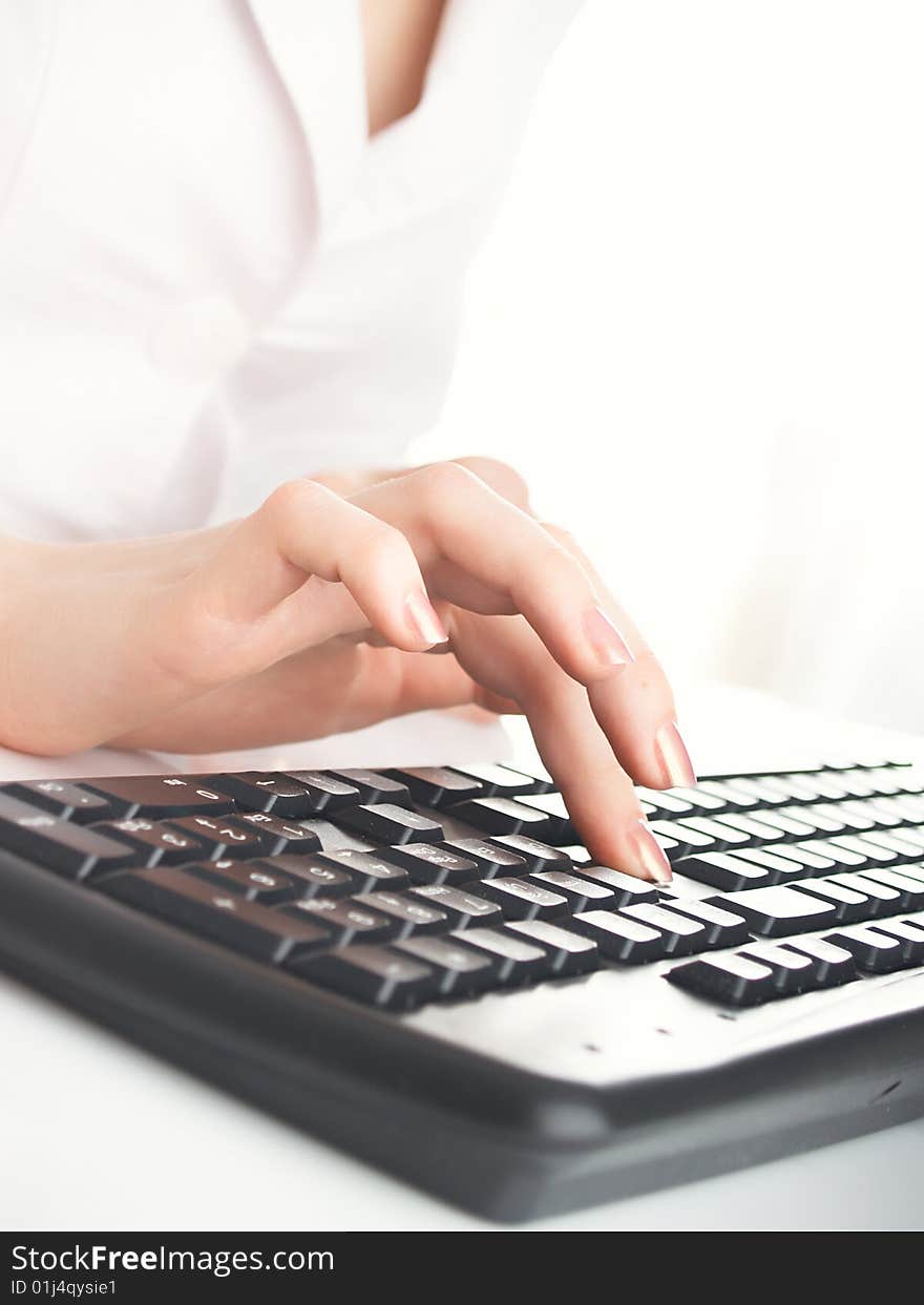 Woman with keyboard