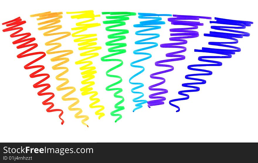 Rainbow drawn by wavy lines