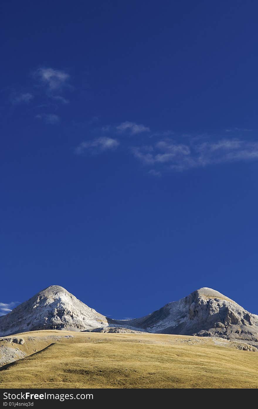 Two rounded hills in the valley of Añisclo (Ordesa y Monte Perdido National Park); Pyrenees. Two rounded hills in the valley of Añisclo (Ordesa y Monte Perdido National Park); Pyrenees