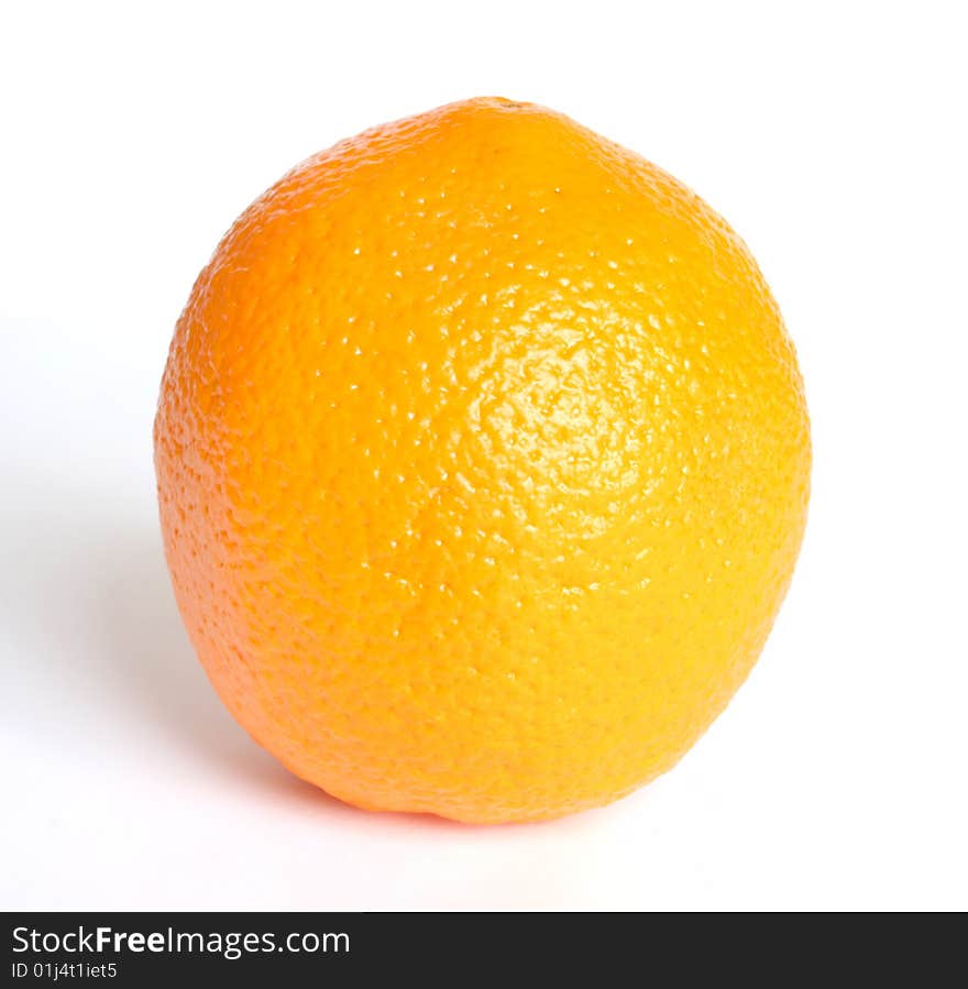 One orange on the white