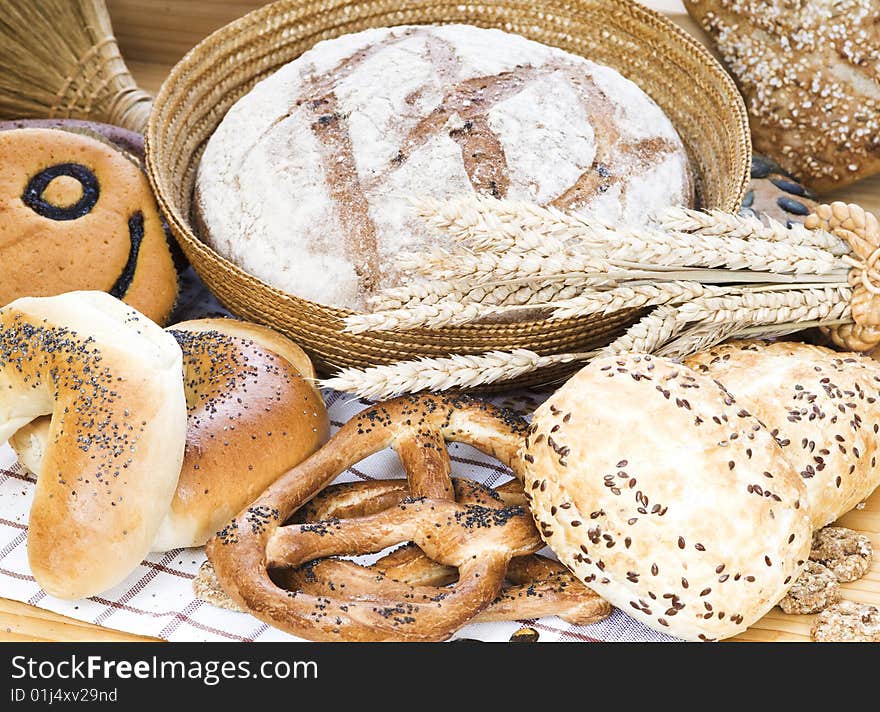 Various types of bread in the kitchen. Various types of bread in the kitchen