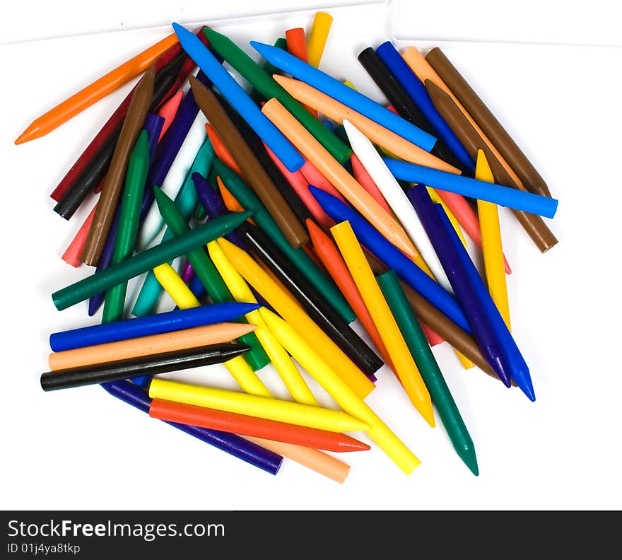 Set of color peaked wax pencils