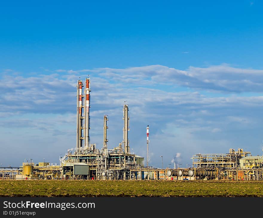 Petrochemical industrial park and oil refinery. Petrochemical industrial park and oil refinery