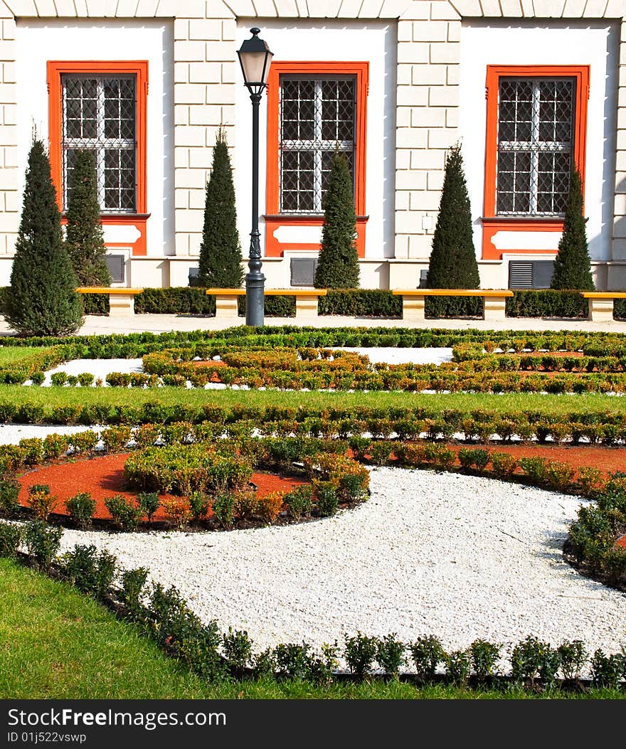 French garden in spring time