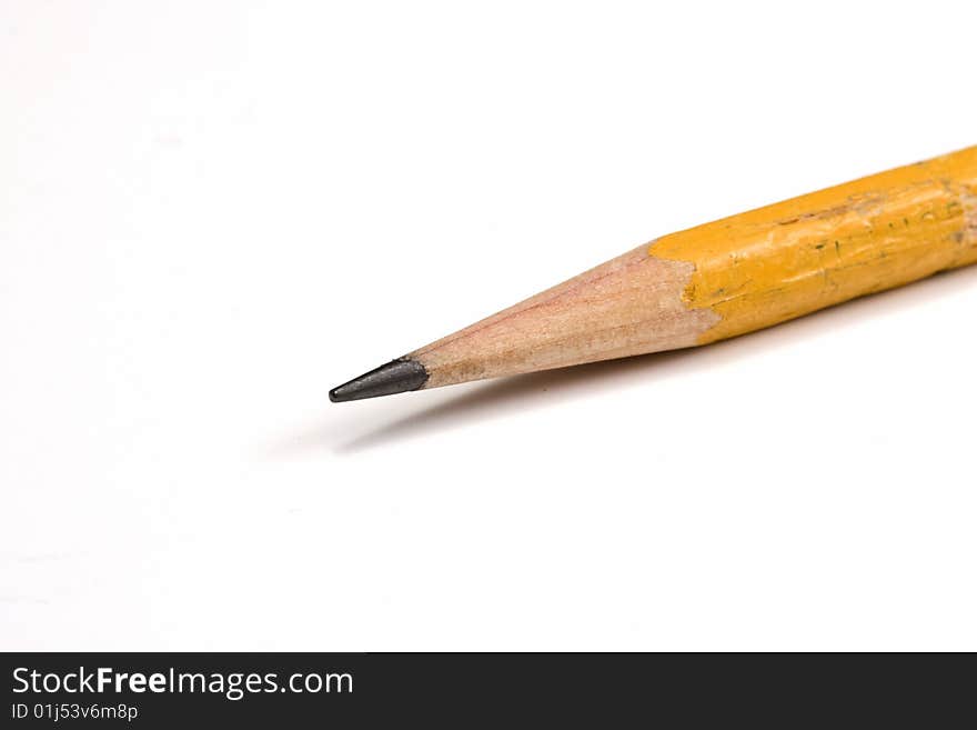 A wooden pencil, isolated on white