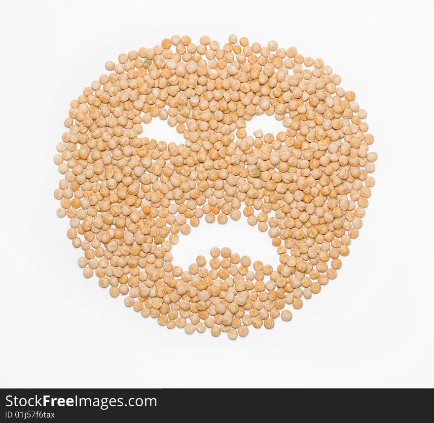 Sorrowful person from a pea