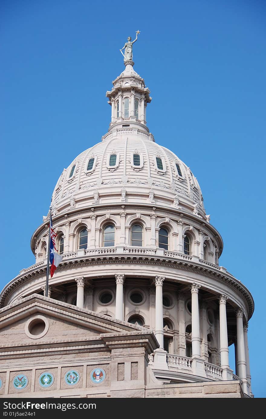 Capitol, top view downtown in Austin texas