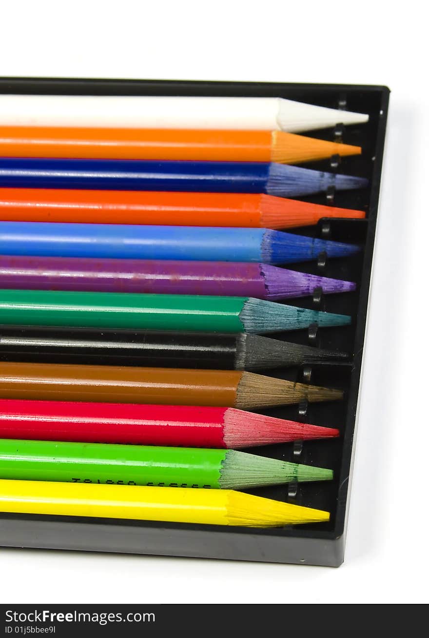 Set of color woodless pencils of pastel tones