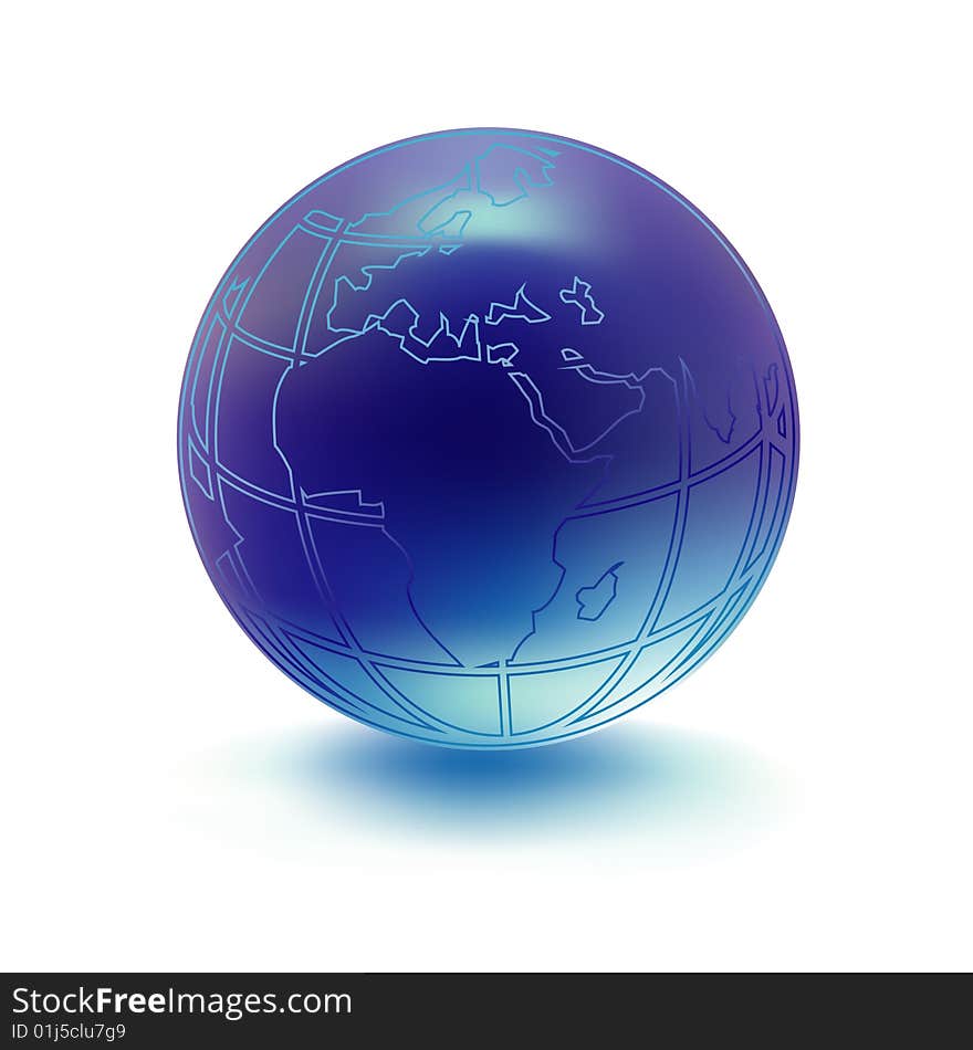 Illustration of glossy globe icon