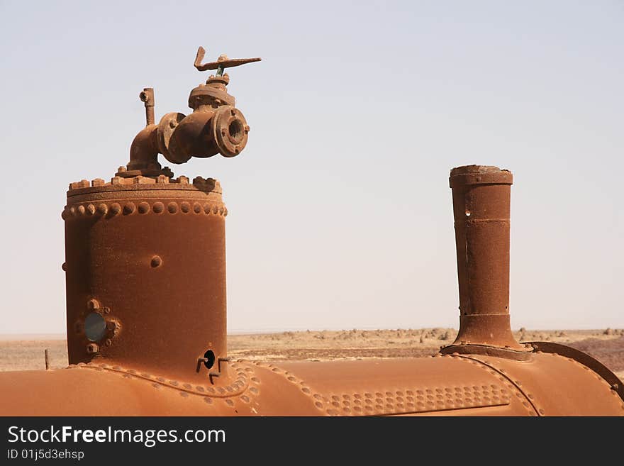 Old, unused machinery in the ethiopian desert. Dalol reqion, old minining area. Old, unused machinery in the ethiopian desert. Dalol reqion, old minining area