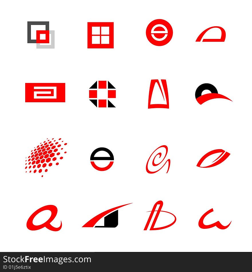 Set of vector templates for logotypes