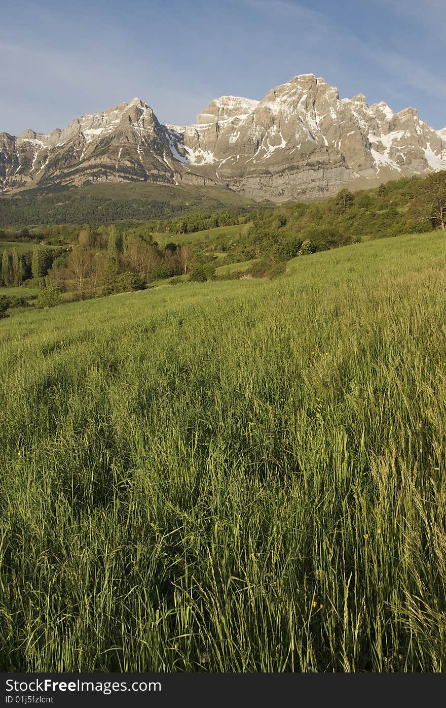 Dawn of spring in the mountains Partacua; Valle de Tena, Pyrenees. Dawn of spring in the mountains Partacua; Valle de Tena, Pyrenees