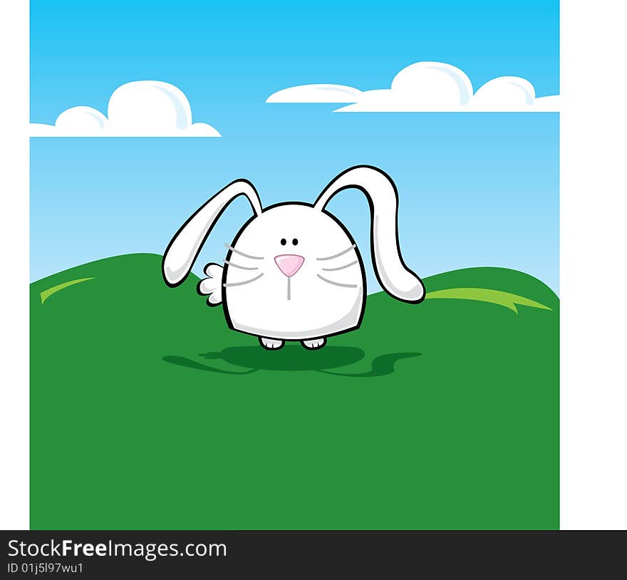 Vector bunny in the grass