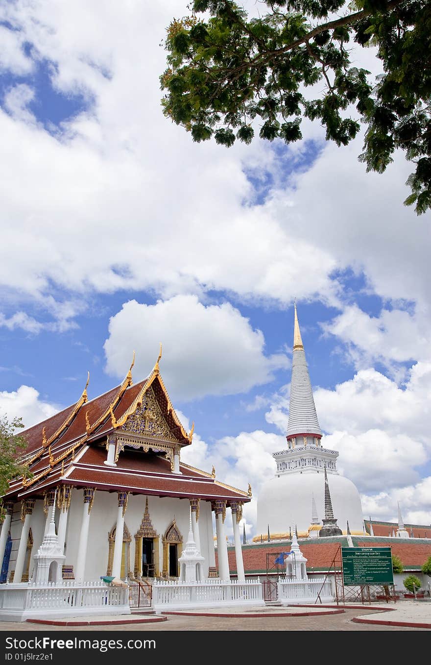 Gold top pagoda, South of Thailand.