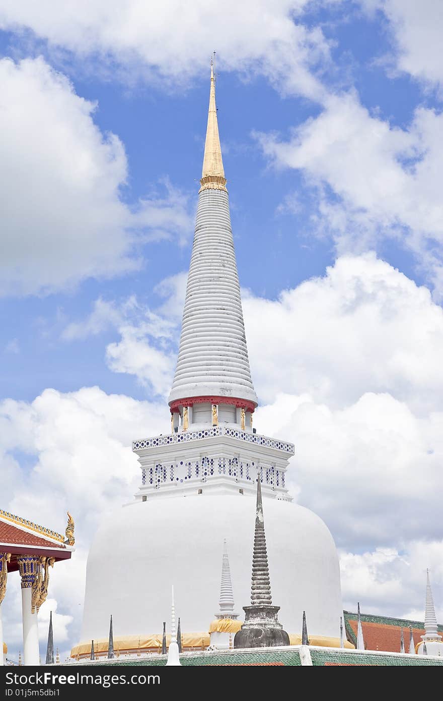 Gold Top Pagoda, South Of Thailand.