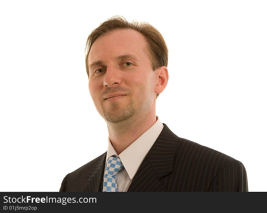 Young businessmann in black tie costume