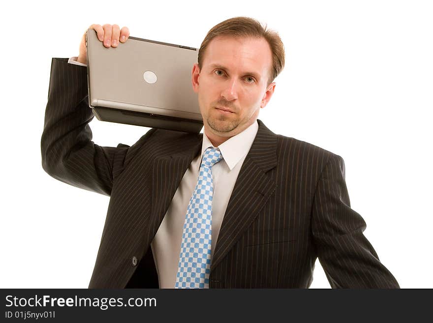 Young businessman in dress look forward