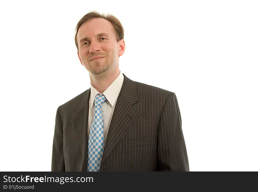 Young businessman in dress look forward