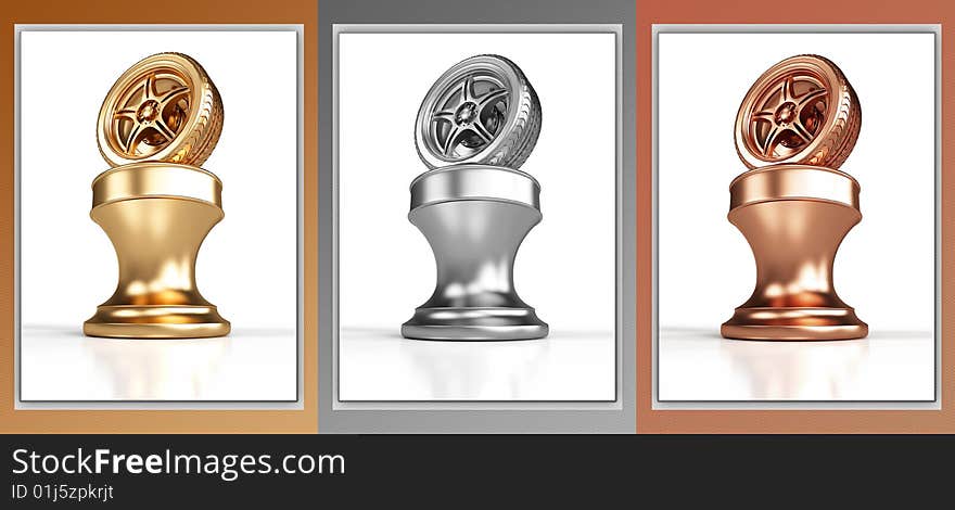 Gold, Silver And Bronze Wheel Awards