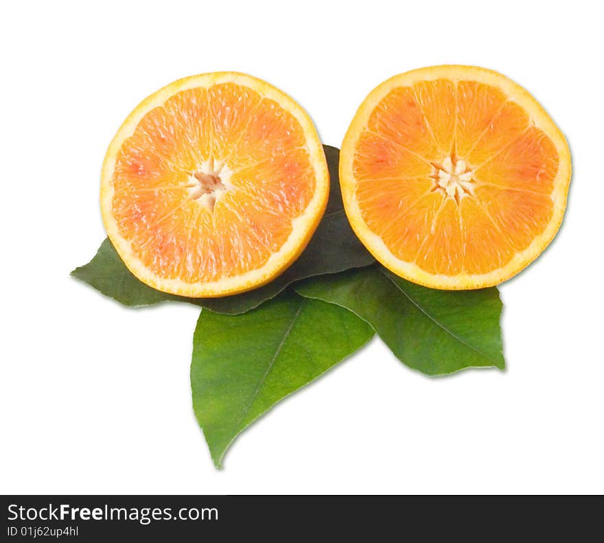 Orange fruit on green leaf leaf. Orange fruit on green leaf leaf