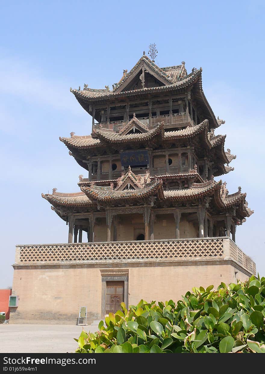 Shanxi Wanrong Houtu Chinese Temple, the oldest building wind Floor. Shanxi Wanrong Houtu Chinese Temple, the oldest building wind Floor