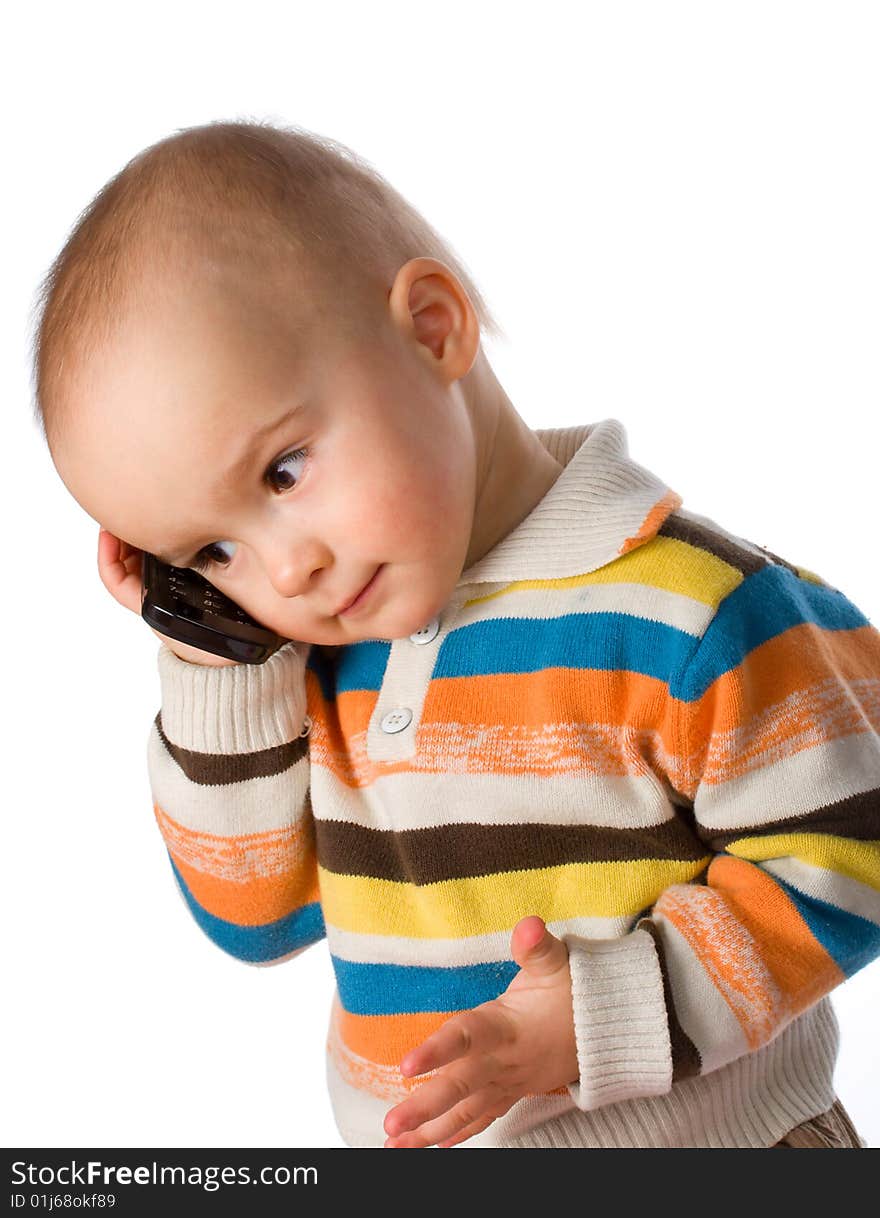 Boy talking on phone