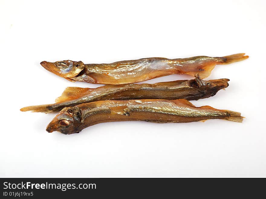 Smoked fish of golden colour, tasty meal and snack.