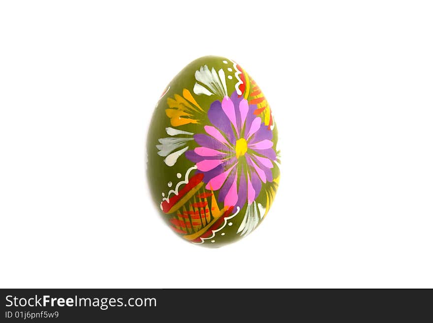 An isolated easter egg painted in Carpathian style