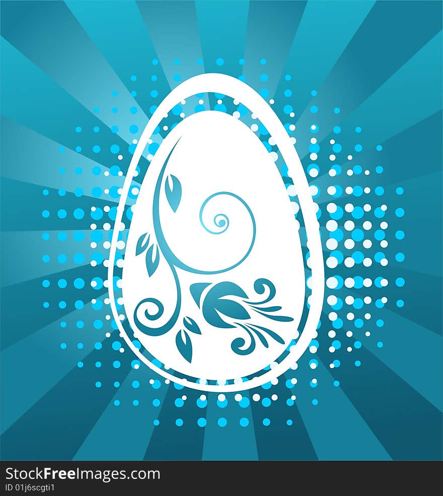 Easter Egg With Blue Pattern