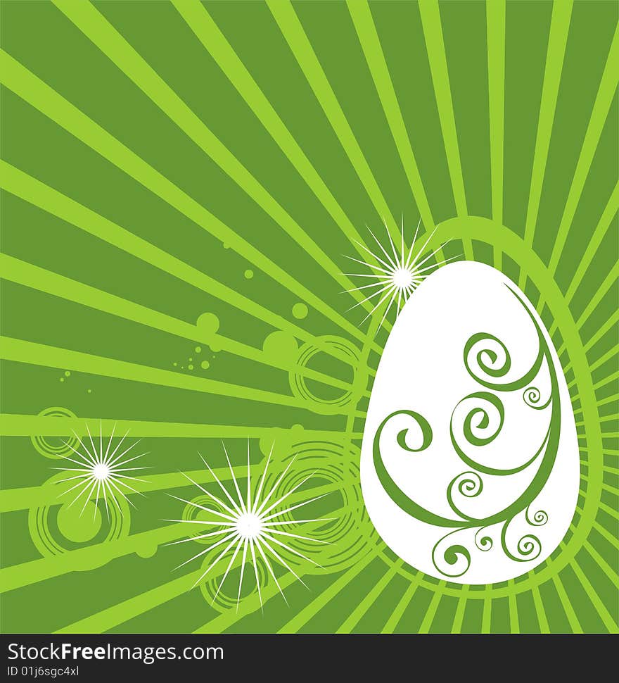 Easter Egg With Green Pattern