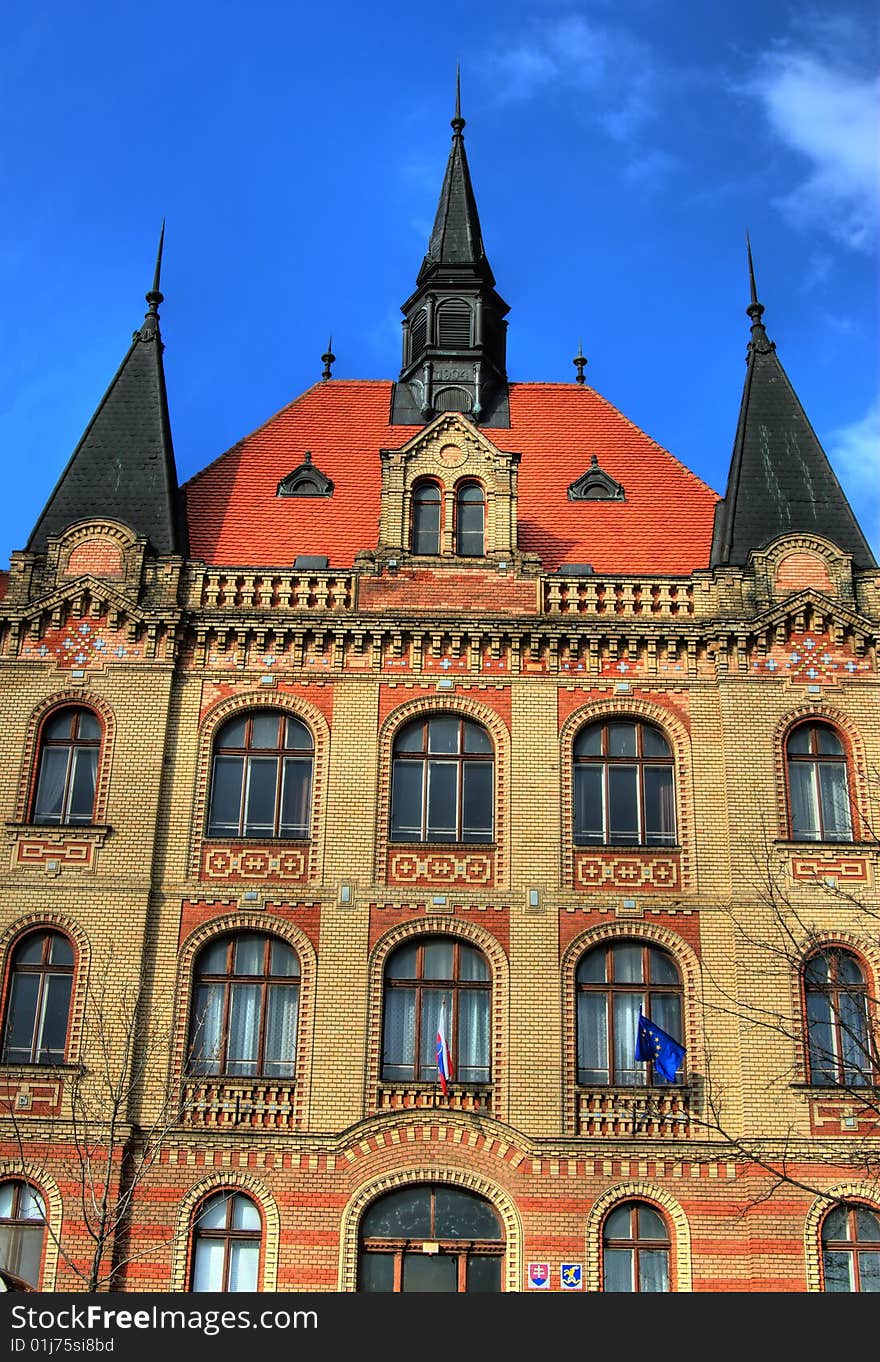 Old building in Bratislava near by Danube